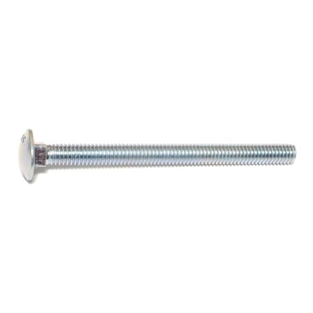 Midwest Fastener Carriage Bolt, Square Neck, 18 (Coarse), 4 in L, Steel, Zinc Plated, 10 PK 34888